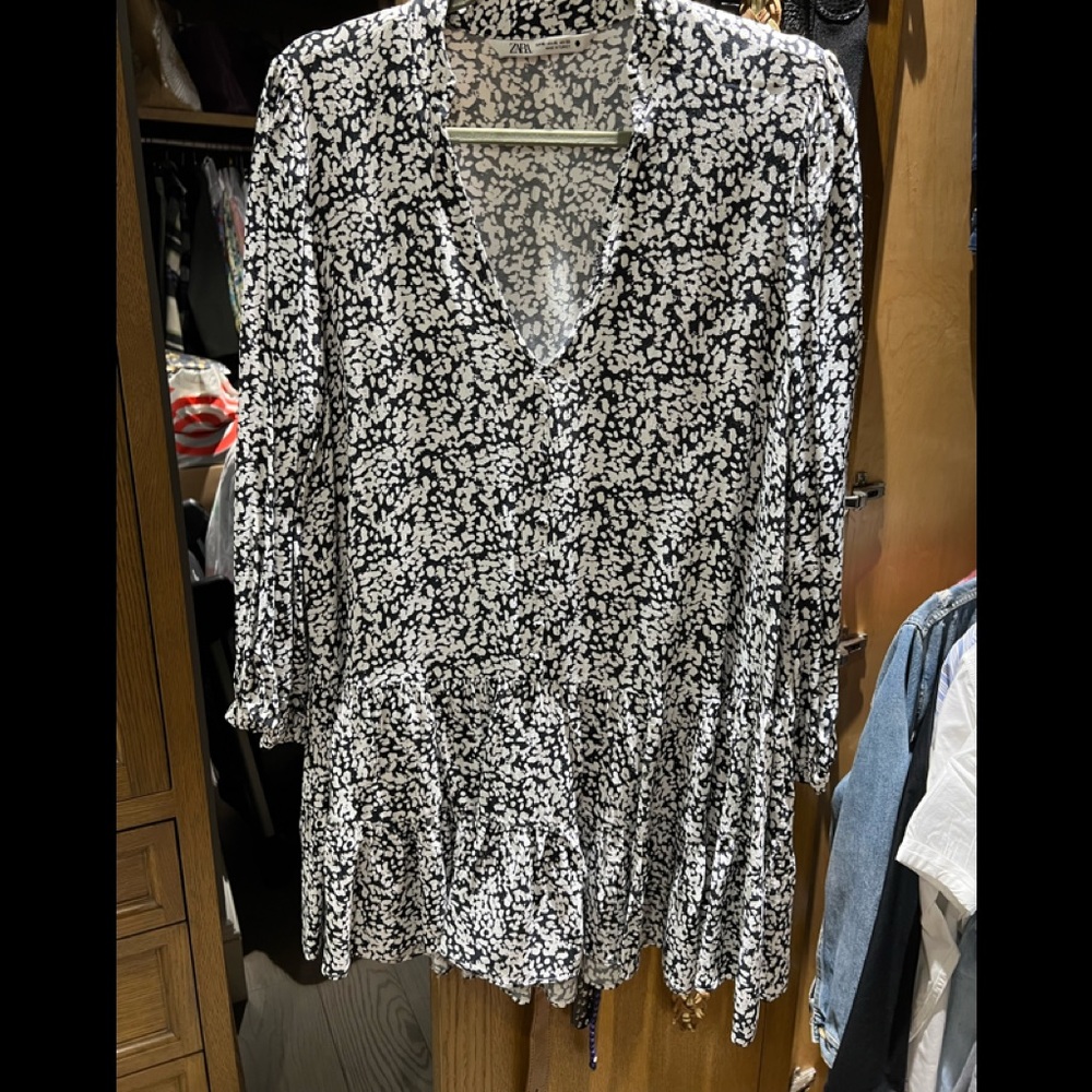 ZARA black and white shirt dress